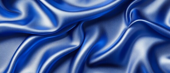 Obraz premium Elegant Blue Satin Fabric Drape Texture Background art silk rich deep 