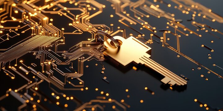 data encryption compliance standards regulatory requirements data safety depicted through a key symbol intersecting with a secure server and compliance certificates on a