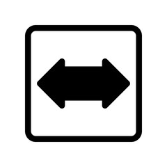 Fototapeta premium Black Arrow Sign Indicating Left and Right Directions Inside a Square Frame