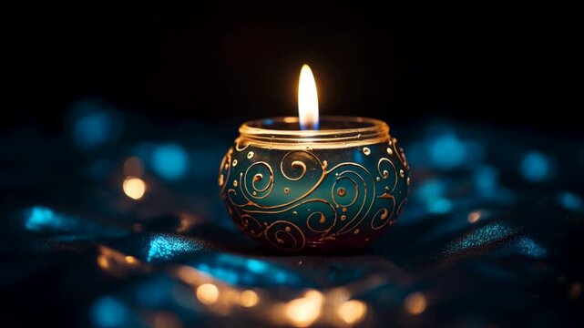 Close up of a candle in video loop for spa, celebration, yoga, romantic.