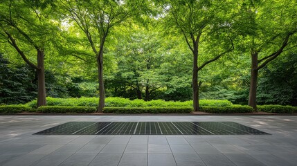 Solar panels installed on the roof of a contemporary home highlight eco-friendly energy solutions amidst lush landscaping