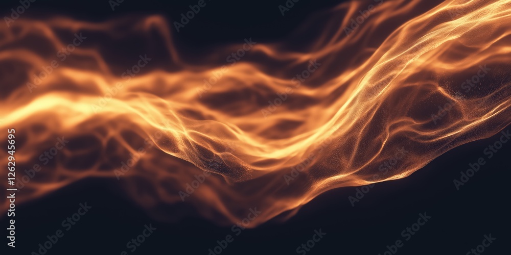 Poster abstract orange particle flowing design elements digital art style visual art display ideas graphic