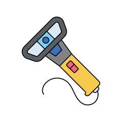 qr scanner lineal color line icon with white background vector stock illustration