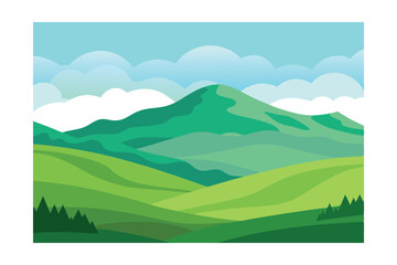 Fototapeta premium landscape with mountains and clouds