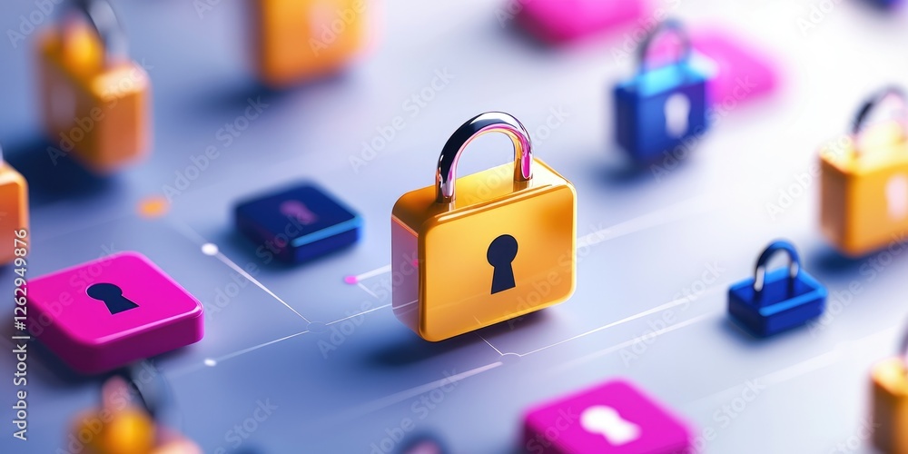 Poster a professional team collaborating remotely, each using encrypted devices, with a visual metaphor of 