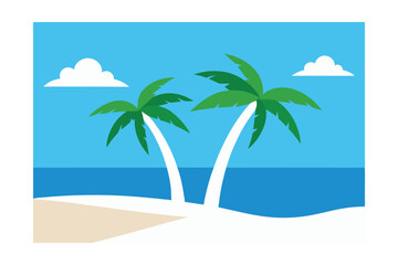Fototapeta premium palm tree on the beach