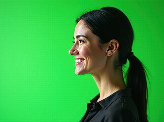 Fototapeta premium Professional Female Business Portrait - Green Background