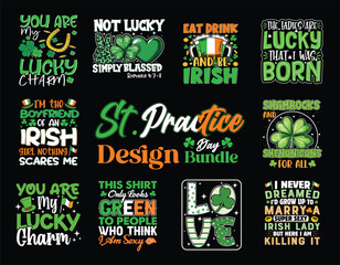  St. Patrick's  Day Design Bundle style clip art, vector illustration, Irish flag, shamrock, rainbow, pot of gold, green beer, leprechaun 