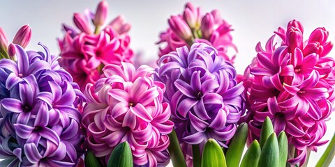 Fototapeta premium Intricate architectural detail of a pink and purple hyacinth bloom.