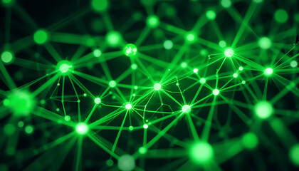 abstract green background with particles