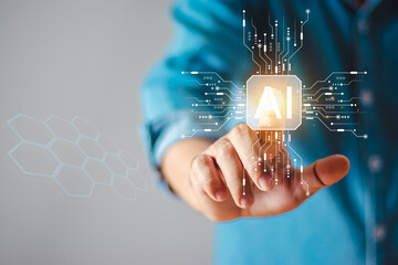 Man scans finger through touch screen