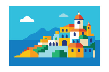 vector illustration of old town