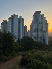 Obraz premium Skyscrapers around Oryukdo Skywalk