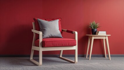 red armchair in a room