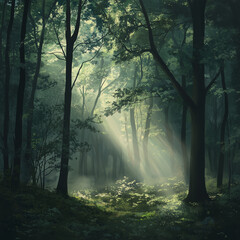 Obraz premium morning in the forest