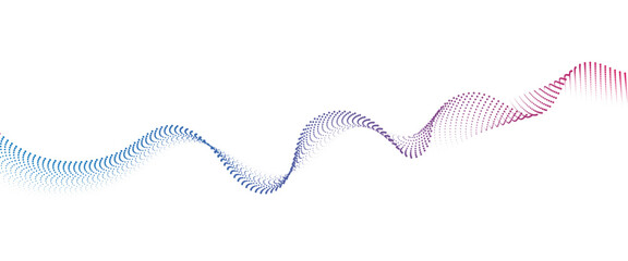 Flowing Dot Wave halftone gradient pattern on transparent background	
