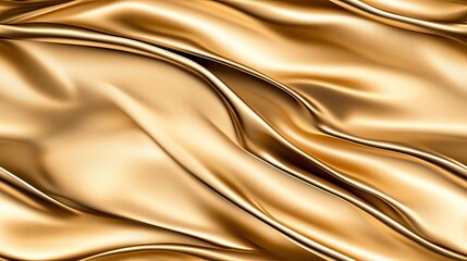 Obraz premium Captivating golden satin waves create a sense of luxury and elegance, perfect for upscale decoration or wallpaper designs SEAMLESS PATTERN