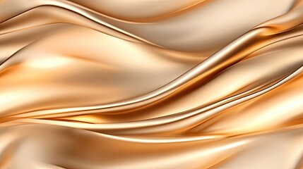 Obraz premium Captivating golden satin waves create a sense of luxury and elegance, perfect for upscale decoration or wallpaper designs SEAMLESS PATTERN
