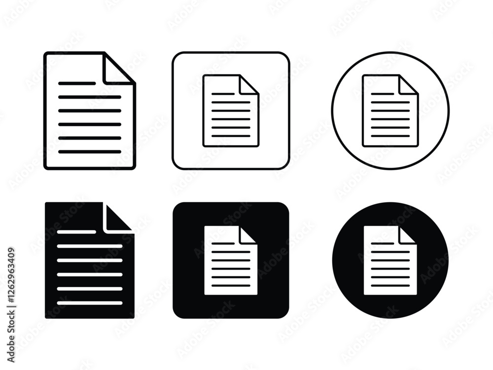 Poster set of editable vector sheet of paper symbol design illustration isolated on transparent background