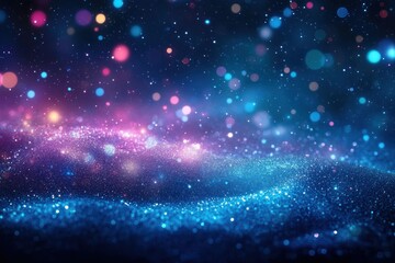 Naklejka premium Shimmering Blue and Purple Abstract Bokeh Background for Celebration and Decoration