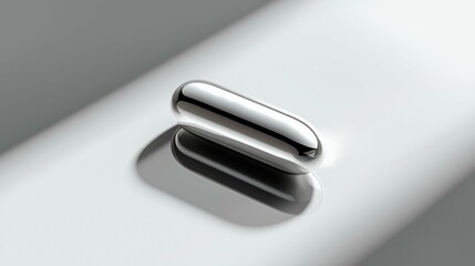 Close-Up of Sleek Metallic Object on Minimalist Background