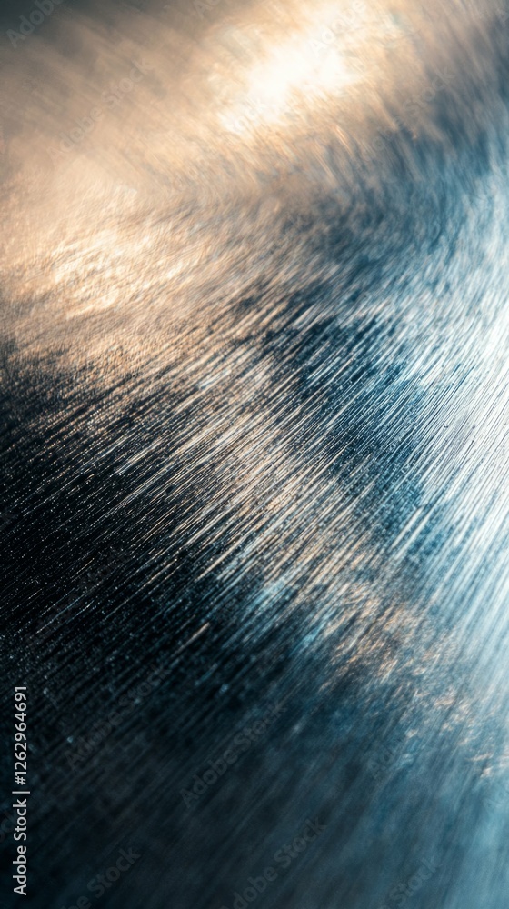 Aufkleber abstract close-up of metal surface with textured patterns and light