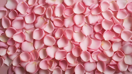 Obraz premium Countless velvety pink rose petals intertwine, layering into a lush, floral tapestry that radiates warmth and romance. Their soft textures and gentle hues create a mesmerizing, ethereal atmosphere.