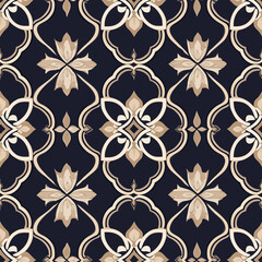 Elegant modern oriental seamless pattern motifs in classy minimalist design luxurious environment perfect for contemporary interiors