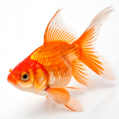 Fototapeta premium gold fish isolated on white