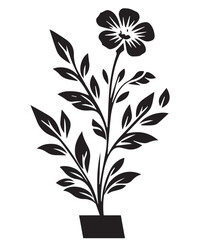 Decorative Hand-Drawn Flower Pattern Line Art Illustration