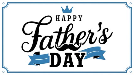 Happy fathers day  Lettering typography Holiday calligraphy tex . Fathers Day Custom Text Banner Fathers Day greeting with hand written lettering .