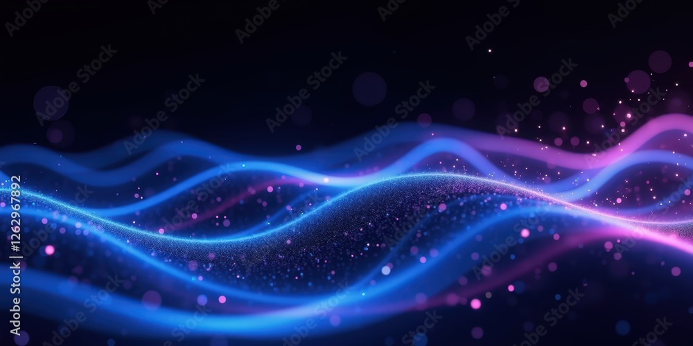 Poster vibrant abstract tech background with flowing light waves