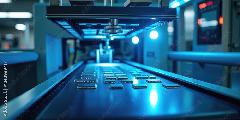 Aufkleber high-tech conveyor system for microchip fabrication in factory