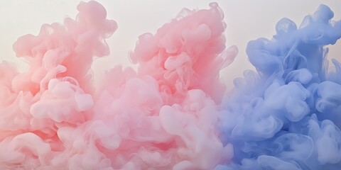Fototapeta premium Abstract Pink And Blue Ink Swirls On White Background