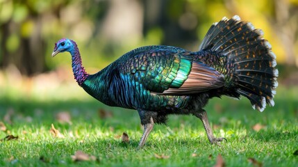 Obraz premium Majestic Ocellated Turkey in its Natural Habitat