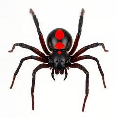 Obraz premium Black Widow Spider on White Background