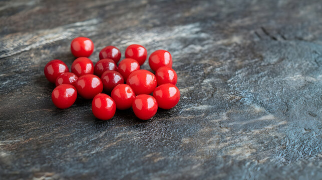 Small sweet capulin cherries from Ecuador, placed on a surface for close-up shot 16:9 - Image #2 @fme39856