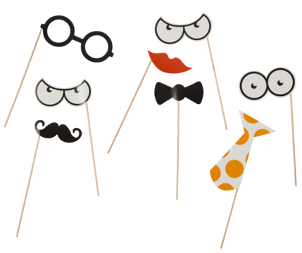 Birthday party props, cake embroidery cut out isolated transparent background