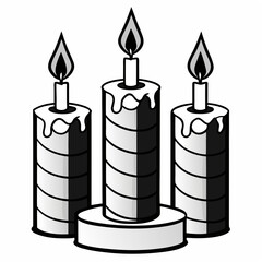 Black Candle Icon Collection | Set of Candle Icons | Vector Illustration.