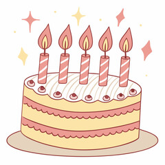 Realistic Birthday Candle Flames. Vector Fire & Light Illustration.