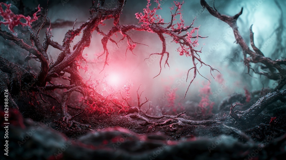 Poster sorrowful cadence in an ethereal dreamscape enchanted forest digital art mystical environment atmosp