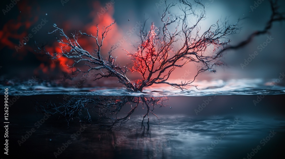 Poster Dark strokes of artistic expression abstract canvas nature artistic environment intimate viewpoint conceptual depth