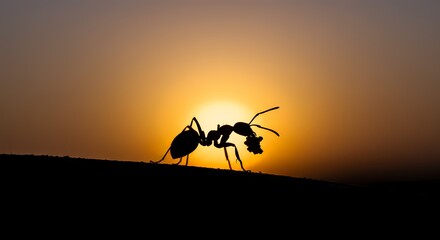 Elegant Ant Silhouette on White Background - Minimalist Insect Art, Nature Illustration, Perfect for Design Projects