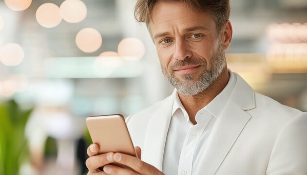 Elevate your digital marketing game with this powerful image of a Businessman using a smartphone with icon network connection and growth graph for digital marketing Capture the essence of modern