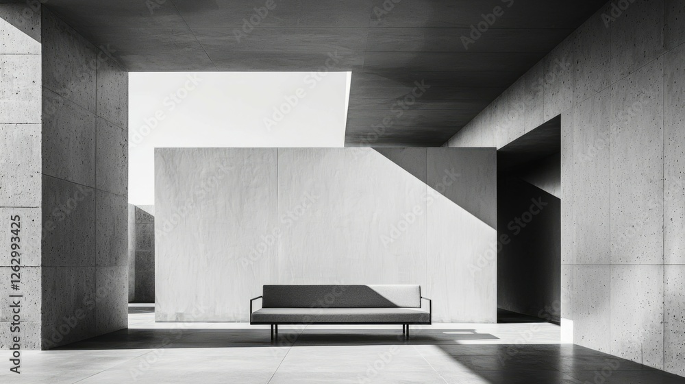 Poster minimalist architecture design with light and shadow play