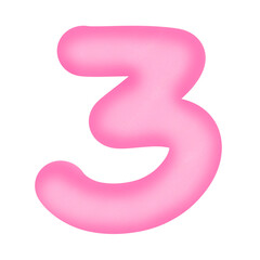 pink number 3