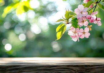 Set of cosmetic tube and jar with spring podium background