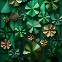 Saint Patrick's Day Geometric Shapes with Floral pattern