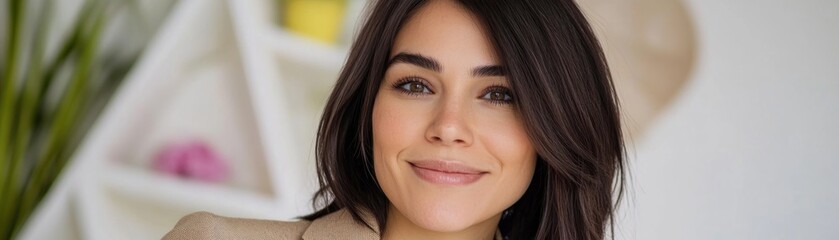 Fototapeta premium Smart Woman Investment Portrait Unlock Financial Success with AI Explore how a Corporate Finance Executive is revolutionizing investment portfolios using AI-driven insights, data analysis, and