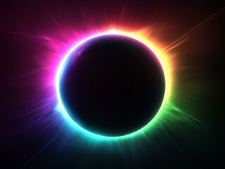 Obraz premium A stunning solar eclipse with vibrant colors and a dark silhouette